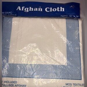 Large 29’X58 Afghan Cloth to Cross Stitch 18 Count with 5" Square New Sealed